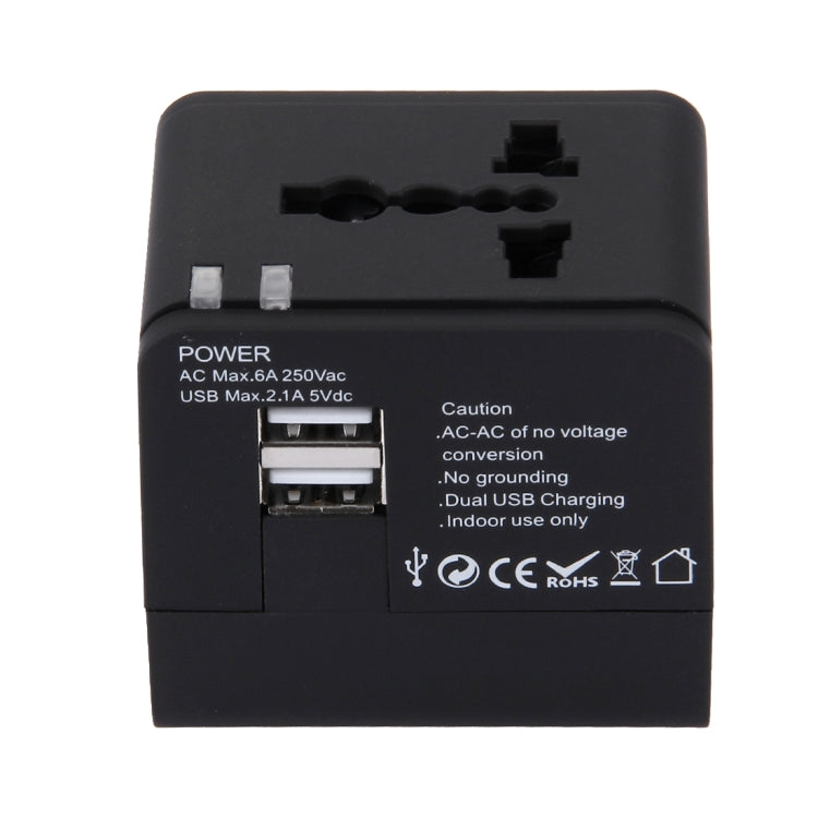 Adaptador de cargador de toma de corriente USB dual de 5V 2.1A, enchufe de Reino Unido / UE / EE. UU. / AU, 5V 2.1A