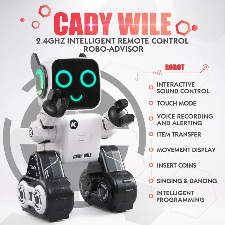 JJR/C R4 Cady Wile 2.4GHz Control remoto inteligente Robo-advisor Robots de administración de dinero Juguete con luz LED de colores, Distancia de control remoto: 15 m, Rango de edad: 8 años en adelante, R4