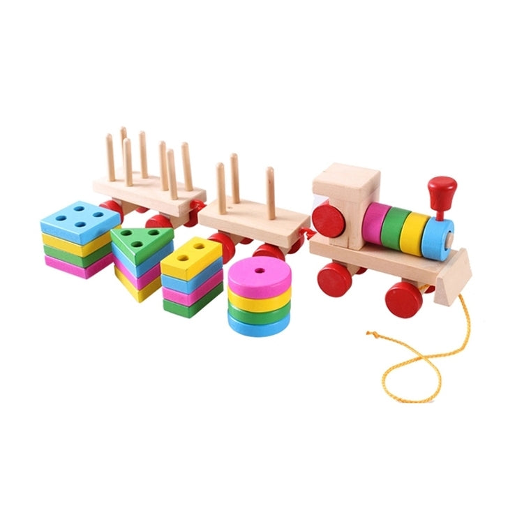 Juguete de bloques de construcción con forma de tren de madera Juguete de entrenamiento de aprendizaje temprano para bebés, Train Shape