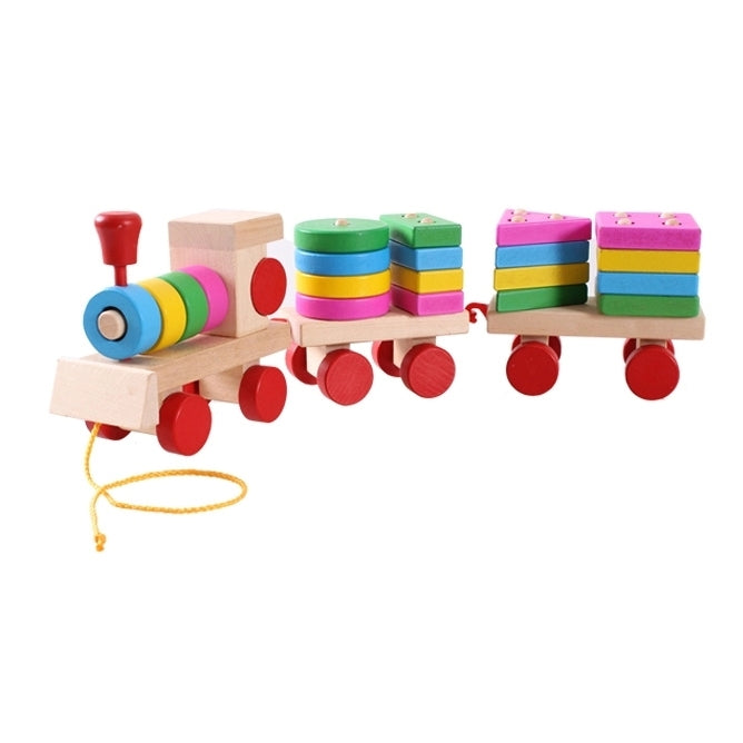 Juguete de bloques de construcción con forma de tren de madera Juguete de entrenamiento de aprendizaje temprano para bebés, Train Shape