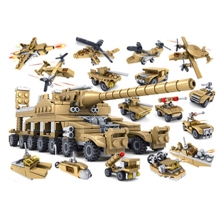 KAZI Super Tanks Building Blocks 16 en 1 Juegos Ladrillos Modelo Brinquedos Juguetes, Rango de edad: 6 años arriba, 84031