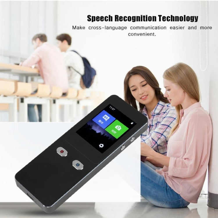 T9 + traductor de voz inteligente WIFI portátil viaje de negocios inteligente en tiempo Real AI traductor máquina de traducción 27 idiomas traductor, T9+ Black