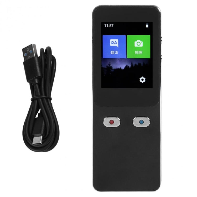 T9 + traductor de voz inteligente WIFI portátil viaje de negocios inteligente en tiempo Real AI traductor máquina de traducción 27 idiomas traductor, T9+ Black