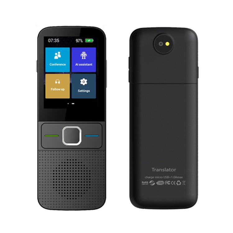 T10 portátil WIFI traductor de voz inteligente viaje de negocios inteligente en tiempo Real AI traductor máquina de traducción, T10 Black