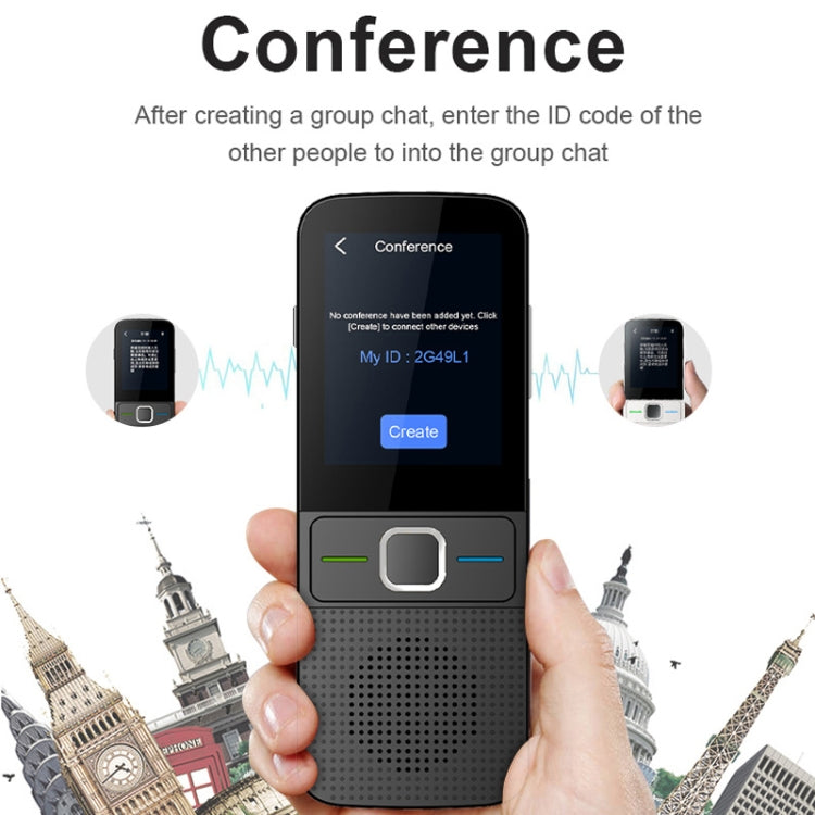 T10 portátil WIFI traductor de voz inteligente viaje de negocios inteligente en tiempo Real AI traductor máquina de traducción, T10 Black