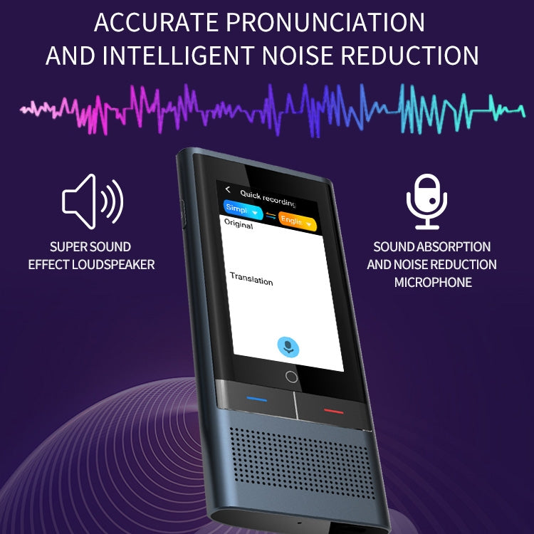 Boeleo BF301(W1 3.0) Traductor de voz inteligente con pantalla de 2,8 pulgadas para viajes de negocios 1GB + 8GB Compatible con 117 idiomas Intertraducción