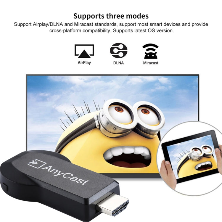 AnyCast M2 Plus Wireless WiFi Display Dongle Receiver Airplay Miracast DLNA 1080P HDMI TV Stick para iPhone, Samsung y otros teléfonos inteligentes Android, M2 Plus