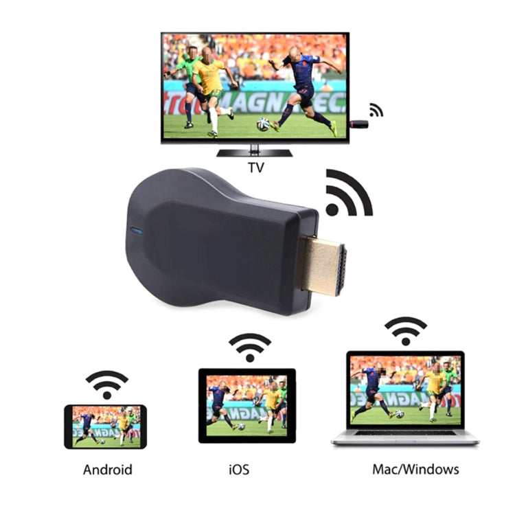AnyCast M4 Plus Wireless WiFi Display Dongle Receiver Airplay Miracast DLNA 1080P HDMI TV Stick para iPhone, Samsung y otros teléfonos inteligentes Android, M4 Plus