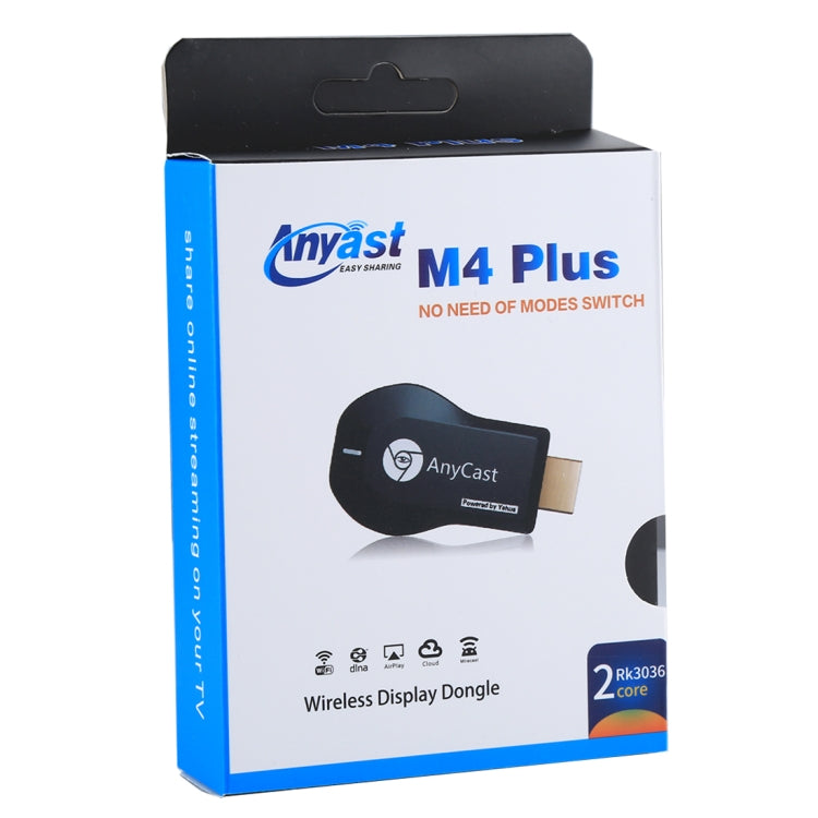AnyCast M4 Plus Wireless WiFi Display Dongle Receiver Airplay Miracast DLNA 1080P HDMI TV Stick para iPhone, Samsung y otros teléfonos inteligentes Android, M4 Plus