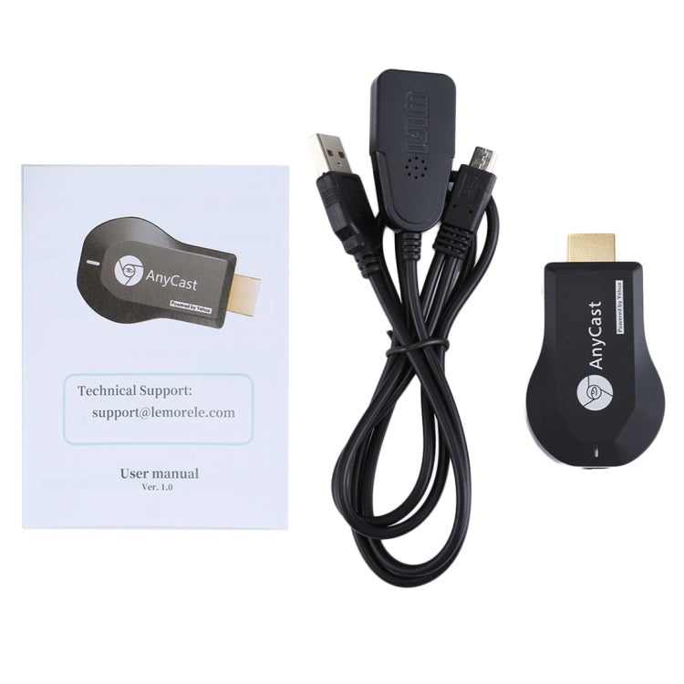 AnyCast M9 Plus Wireless WiFi Display Dongle Receiver Airplay Miracast DLNA 1080P HDMI TV Stick para iPhone, Samsung y otros teléfonos inteligentes Android, M9 Plus