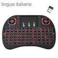 Idioma de soporte: Italia i8 Air Mouse Teclado retroiluminado inalámbrico con panel táctil para Android TV Box y Smart TV y PC Tablet y Xbox360 y PS3 y HTPC/IPTV, Italy