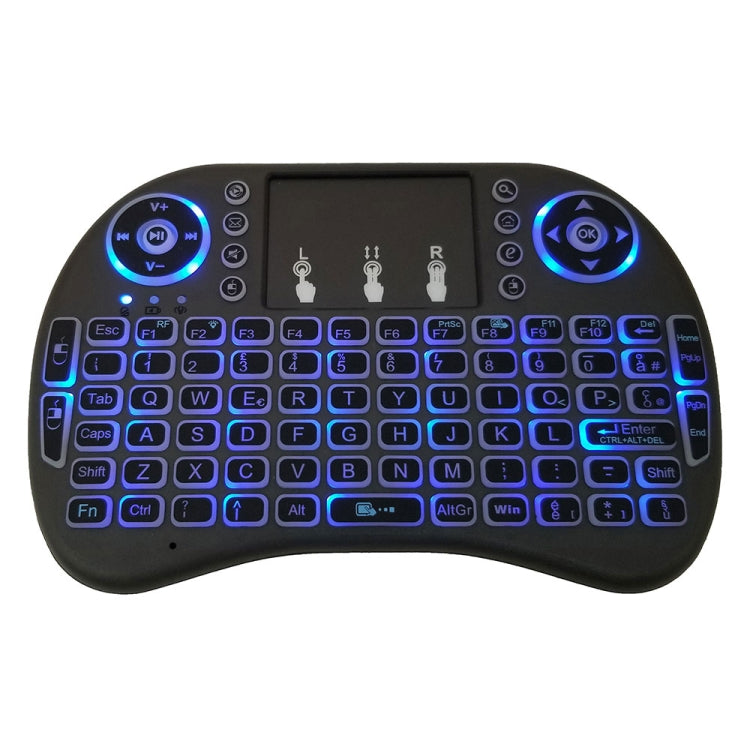 Idioma de soporte: Italia i8 Air Mouse Teclado retroiluminado inalámbrico con panel táctil para Android TV Box y Smart TV y PC Tablet y Xbox360 y PS3 y HTPC/IPTV, Italy