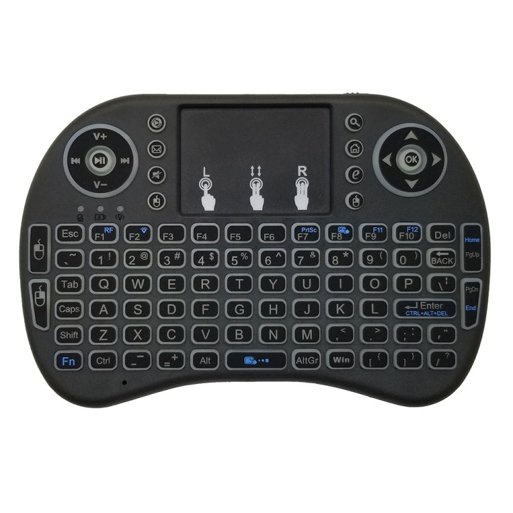 Idioma de soporte: Inglés i8 Air Mouse Teclado retroiluminado inalámbrico con panel táctil para Android TV Box y Smart TV y PC Tablet y Xbox360 y PS3 y HTPC/IPTV, English