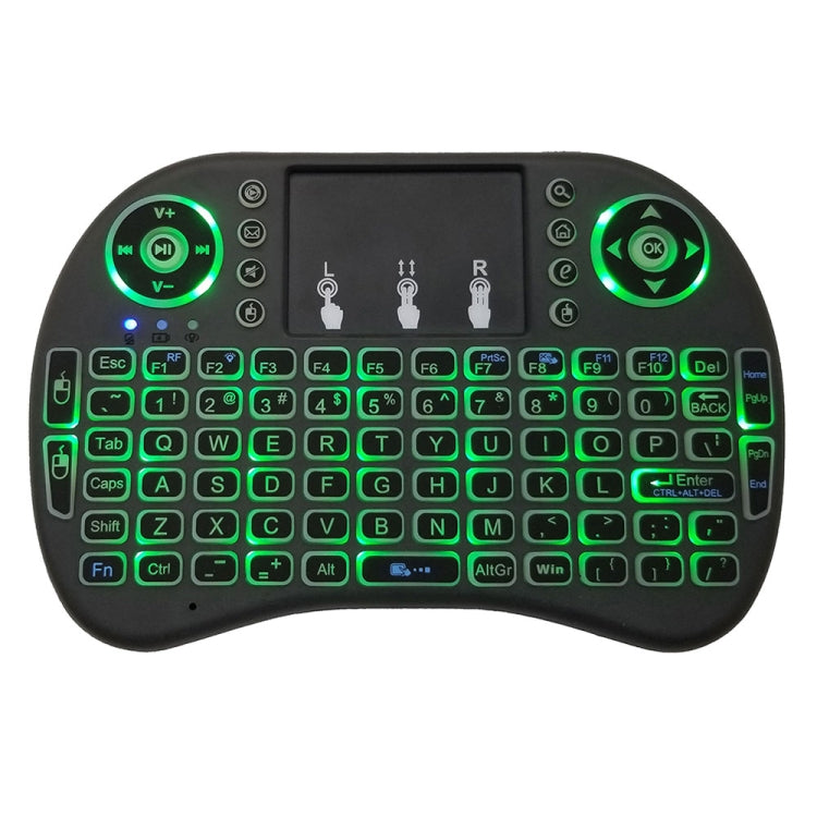 Idioma de soporte: Inglés i8 Air Mouse Teclado retroiluminado inalámbrico con panel táctil para Android TV Box y Smart TV y PC Tablet y Xbox360 y PS3 y HTPC/IPTV, English