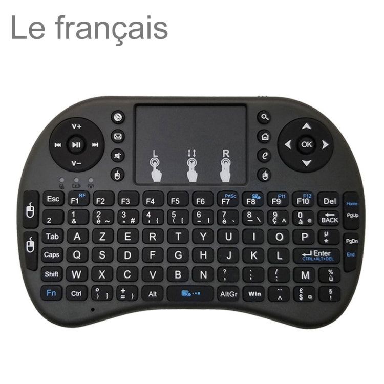 Idioma de soporte: teclado inalámbrico francés i8 Air Mouse con panel táctil para Android TV Box y Smart TV y PC Tablet y Xbox360 y PS3 y HTPC/IPTV, French