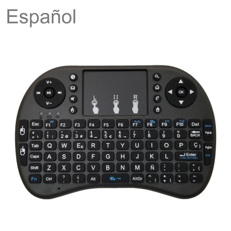 Idioma de soporte: Teclado inalámbrico español i8 Air Mouse con panel táctil para Android TV Box, Smart TV, PC Tablet, Xbox360, PS3, HTPC/IPTV, Spanish
