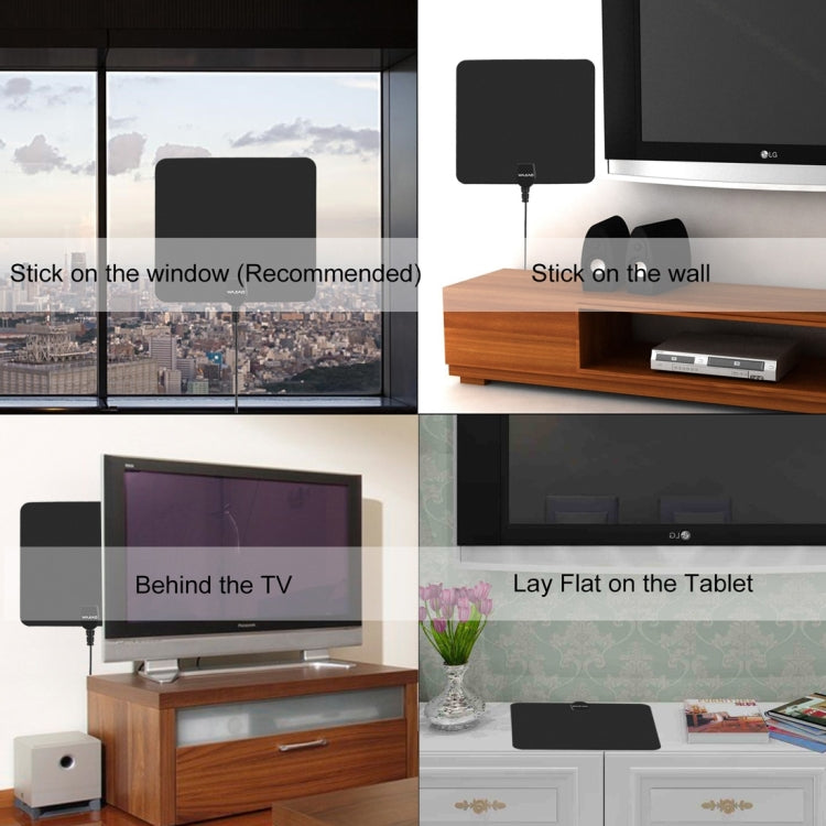 Antena de TV digital HD para interiores ultrafina con amplificador de largo alcance de 50 millas