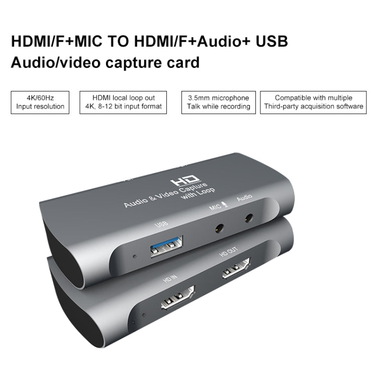 Caja de captura de audio y video Z27 HDMI hembra + micrófono a HDMI hembra USB 2.0, Z27