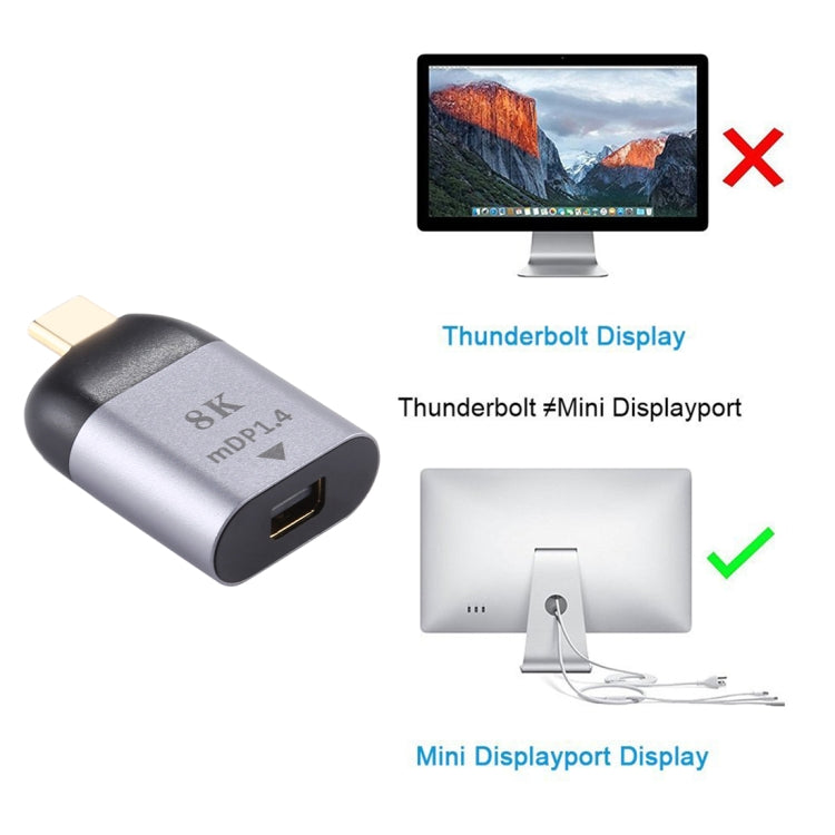Adaptador macho tipo C a MiniDP 1.4, compatible con efectos visuales 3D
