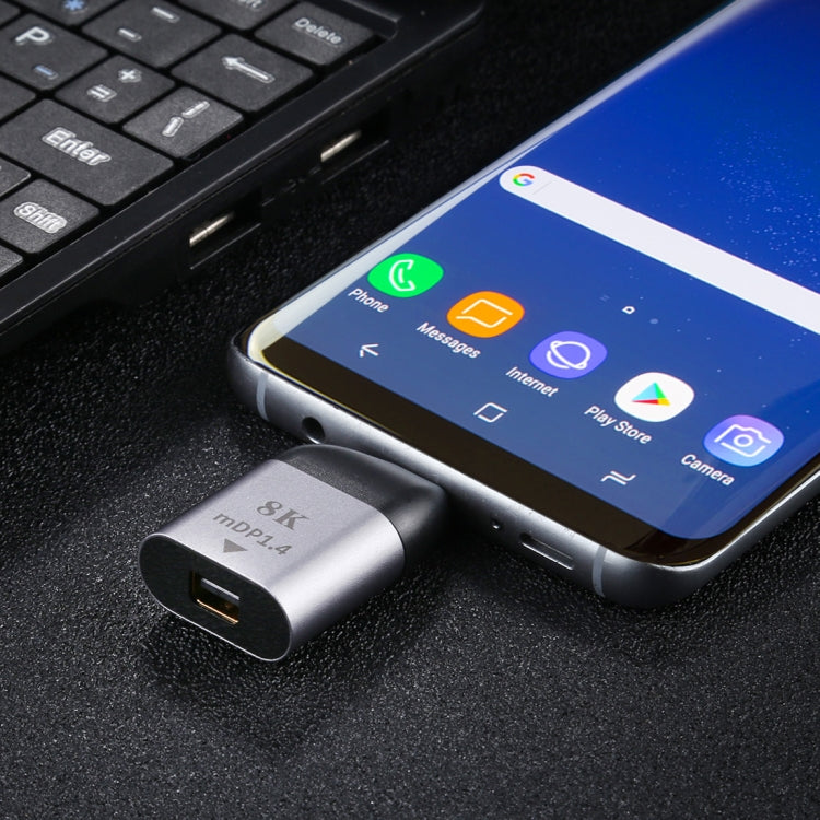 Adaptador macho tipo C a MiniDP 1.4, compatible con efectos visuales 3D