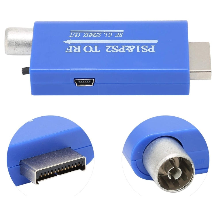 Convertidor de frecuencia de radio de señal de TV de 61,25 MHz PS1 y PS2 a RF, PS1 & PS2 to RF
