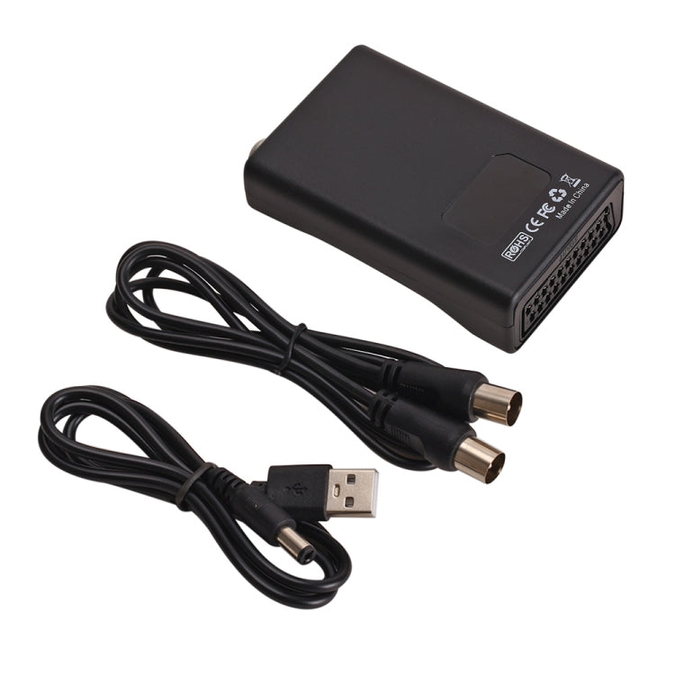Convertidor de video SCART a RF, soporte RF67.25MHz, 61.25MHz, SCART to RF