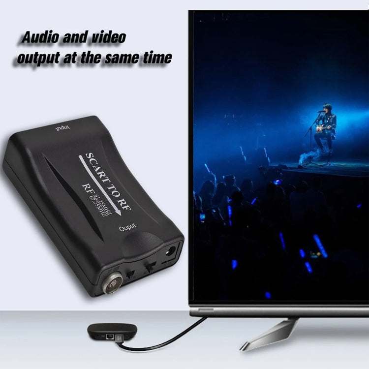 Convertidor de video SCART a RF, soporte RF67.25MHz, 61.25MHz, SCART to RF
