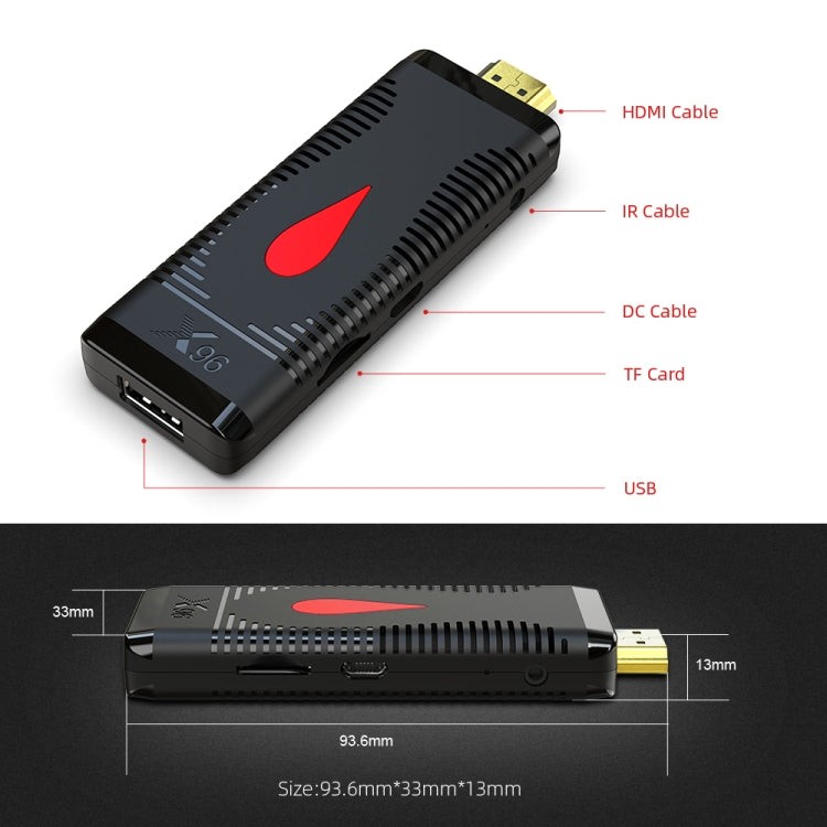 Mini TV Stick X96 S400 Android 10,0, Allwinner H313 Quad Core ARM Cortex A53, 1GB + 8GB, compatible con WiFi, HDMI, tarjeta TF, USB, 1GB+8GB