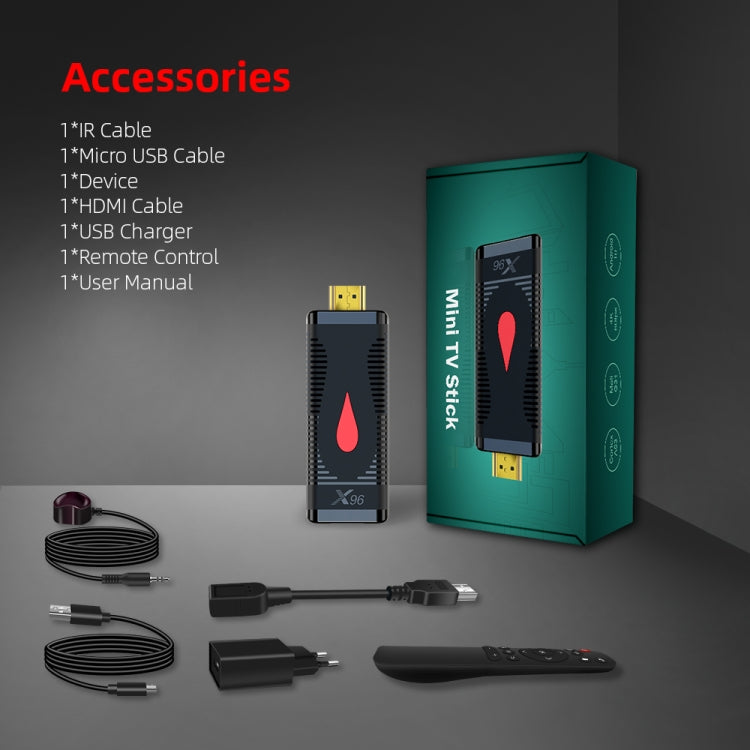 Mini TV Stick X96 S400 Android 10,0, Allwinner H313 Quad Core ARM Cortex A53, 2GB + 16GB, compatible con WiFi, HDMI, tarjeta TF, USB, 2GB+16GB