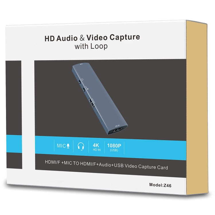 Tarjeta de captura de video Z46 HDMI + Mic + Audio + USB con bucle, Z46