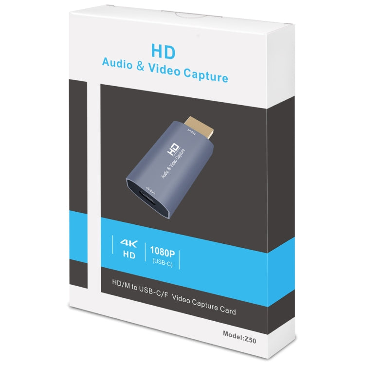Tarjeta de captura de video Z50 USB-C / Type-C hembra a HDMI macho, Z50
