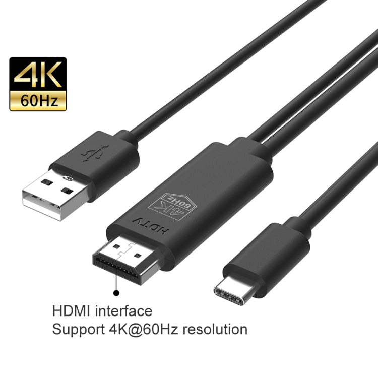 Cable de plástico HDTV UC502 USB-C / Type-C 4K 60Hz, UC502