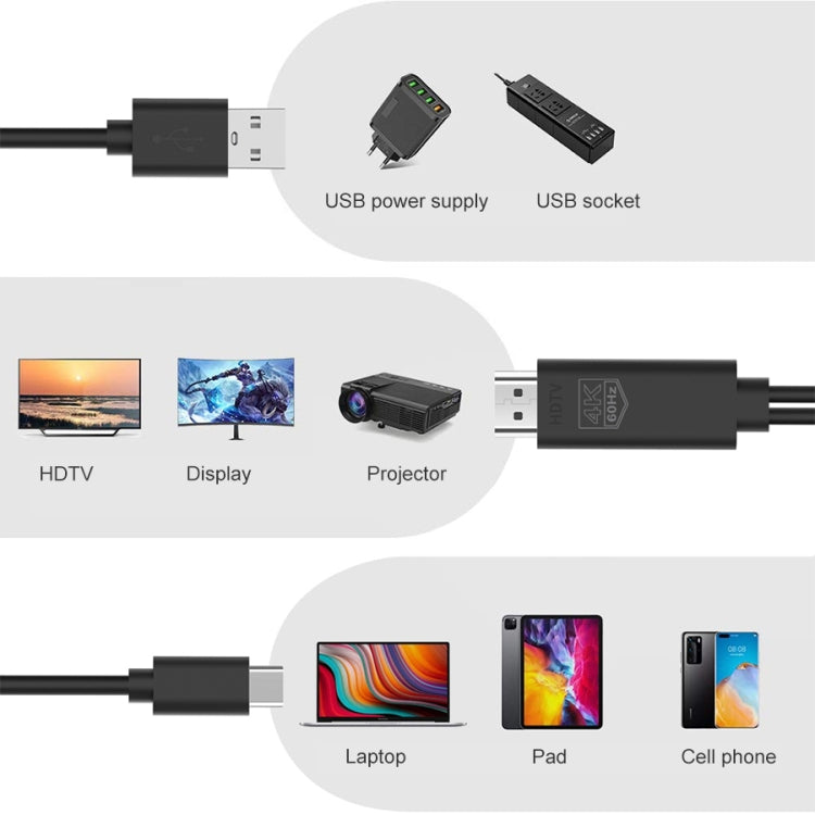 Cable de plástico HDTV UC502 USB-C / Type-C 4K 60Hz, UC502