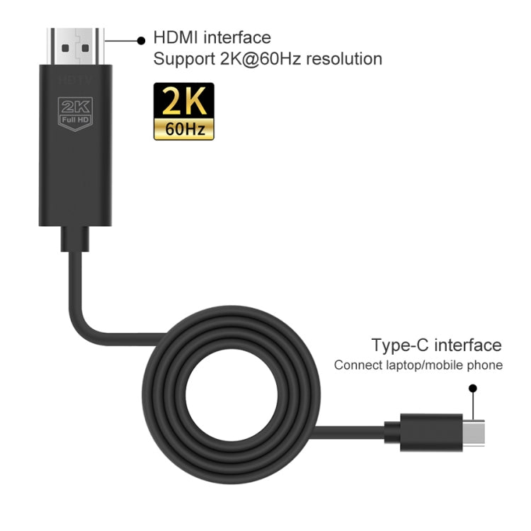 Cable HDTV UC506 USB-C/Tipo-C a HDMI 2K 60Hz, UC506
