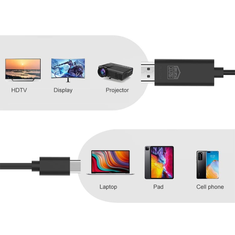Cable HDTV UC506 USB-C/Tipo-C a HDMI 2K 60Hz, UC506