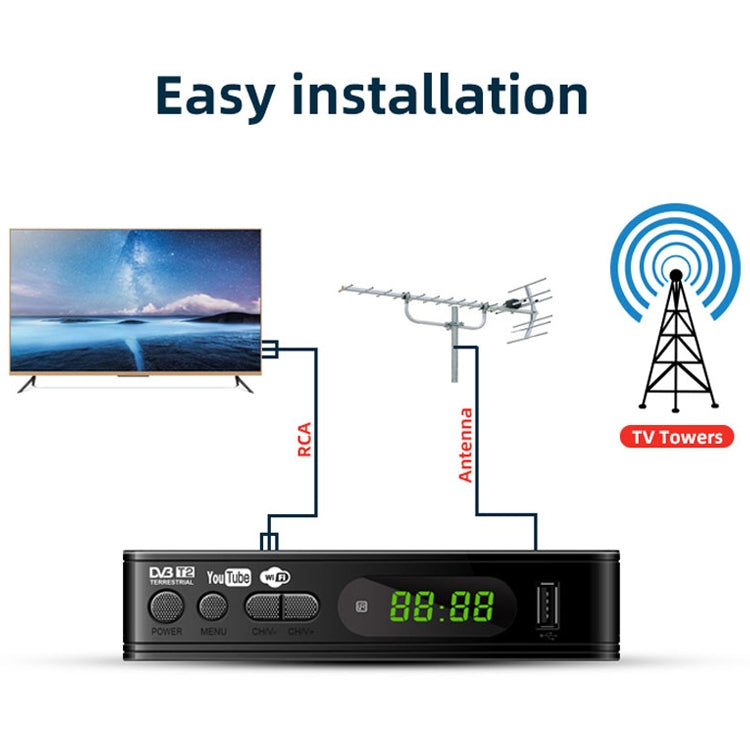 Decodificador receptor T15-T2 1080P Full HD DVB-TC/C, enchufe de la UE