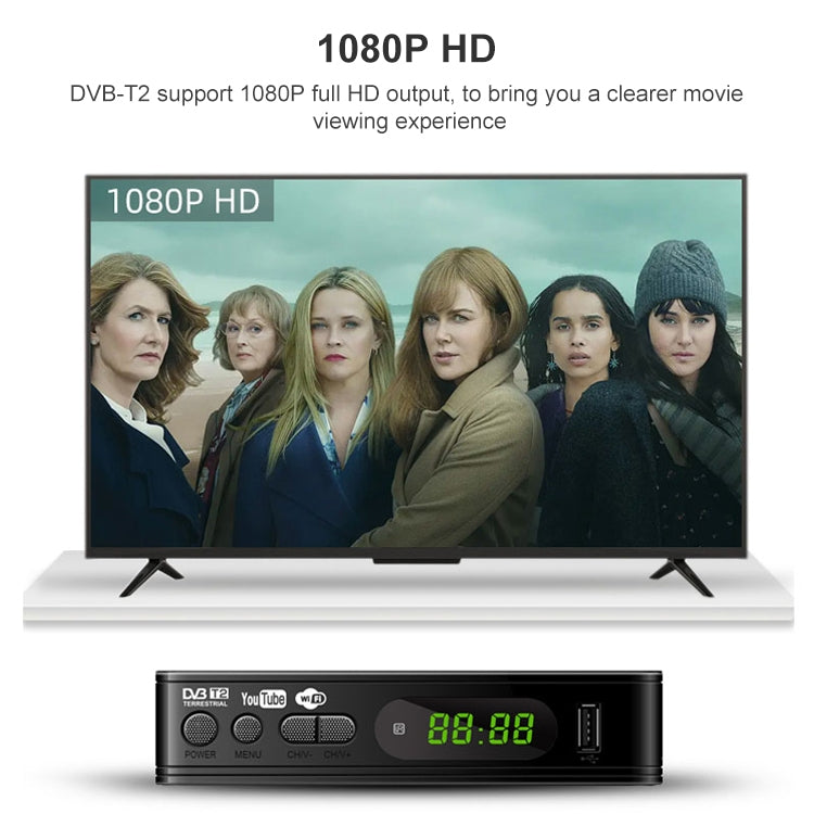 Decodificador receptor T15-T2 1080P Full HD DVB-TC/C, enchufe de la UE