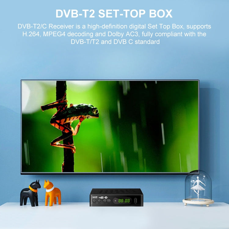 Decodificador receptor T15-T2 1080P Full HD DVB-TC/C, enchufe de la UE