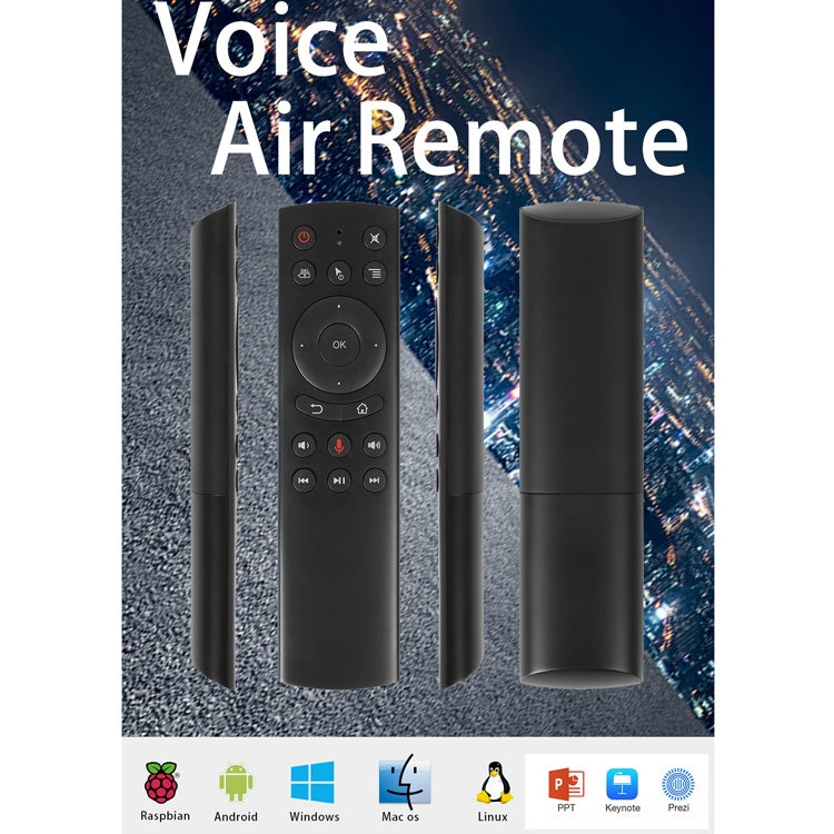 Control remoto G20S 2.4G Air Mouse con entrada de voz Fidelity, aprendizaje por infrarrojos y giroscopio de 6 ejes para PC, Android TV Box, computadora portátil y proyector, G20S