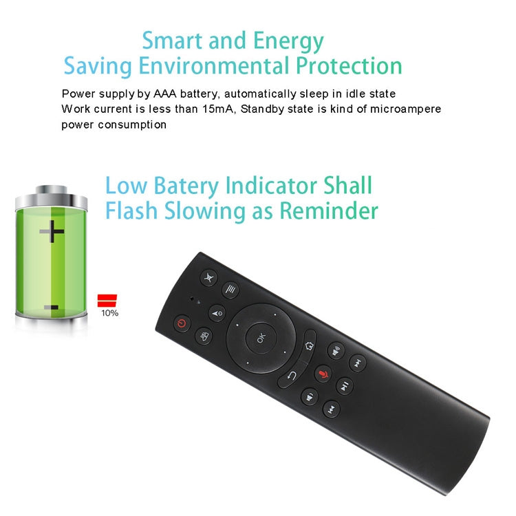 Control remoto G20S 2.4G Air Mouse con entrada de voz Fidelity, aprendizaje por infrarrojos y giroscopio de 6 ejes para PC, Android TV Box, computadora portátil y proyector, G20S
