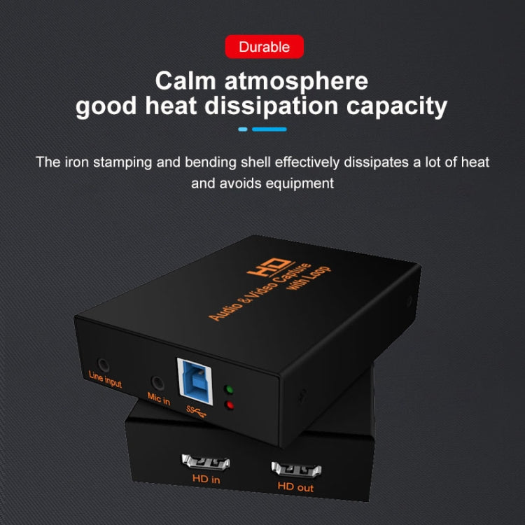 Z28 Profesional HDMI Hembra + Micrófono + Entrada de línea a HDMI Hembra USB 3.0 Caja de captura de audio y video, Z28