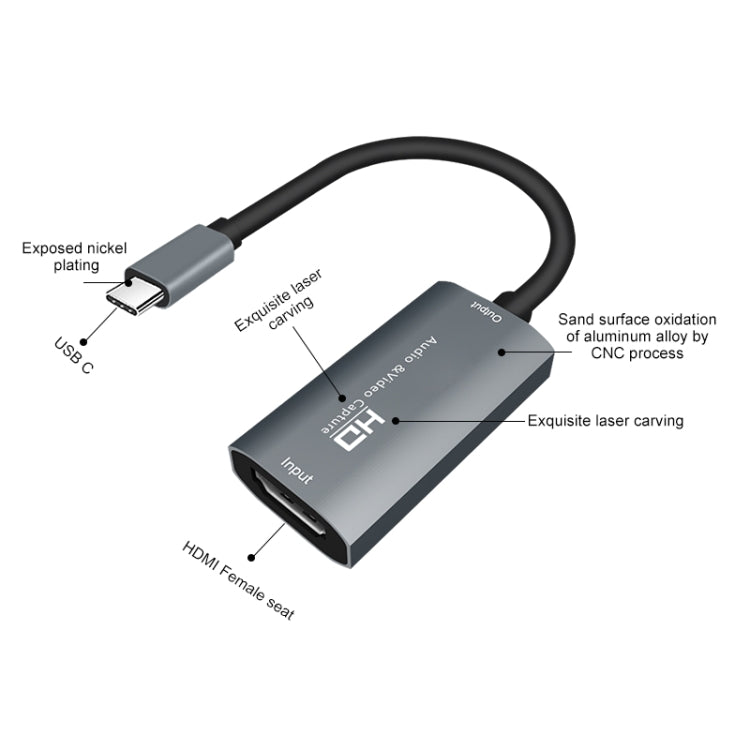 Caja de captura de audio y video Z29A HDMI hembra a USB-C / Type-C macho, Z29A