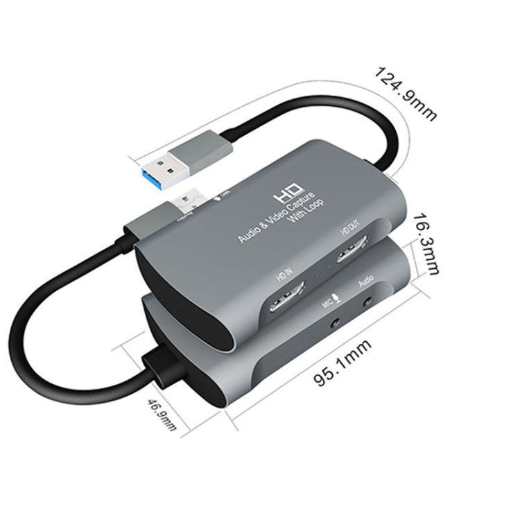 Caja de captura de video Z30 HDMI hembra + micrófono a HDMI hembra + audio + USB 2.0, Z30