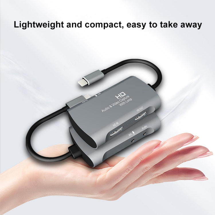 Z30A HDMI Hembra + Micrófono a HDMI Hembra + Audio + USB-C / Caja de Captura de Video Tipo-C, Z30A