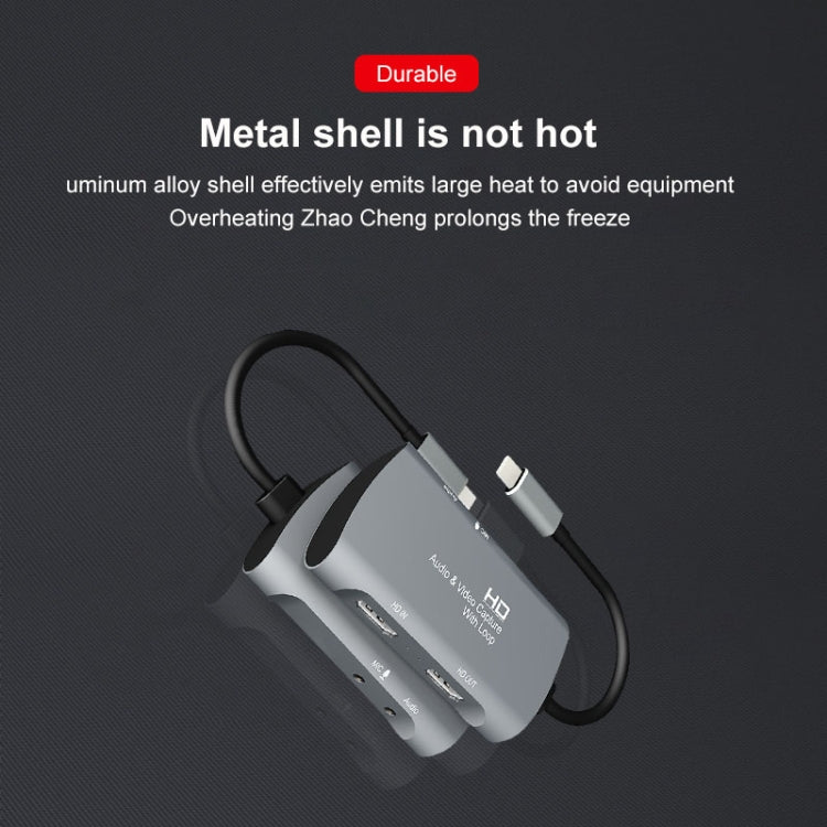 Z30A HDMI Hembra + Micrófono a HDMI Hembra + Audio + USB-C / Caja de Captura de Video Tipo-C, Z30A