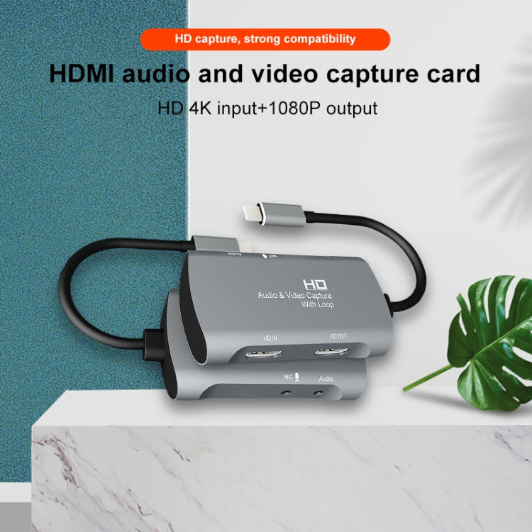 Z30A HDMI Hembra + Micrófono a HDMI Hembra + Audio + USB-C / Caja de Captura de Video Tipo-C, Z30A