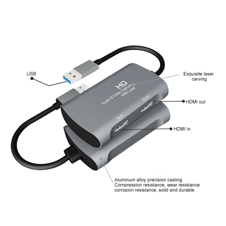 Caja de captura de vídeo Z31 HDMI hembra a HDMI hembra + Audio + USB 2.0, Z31