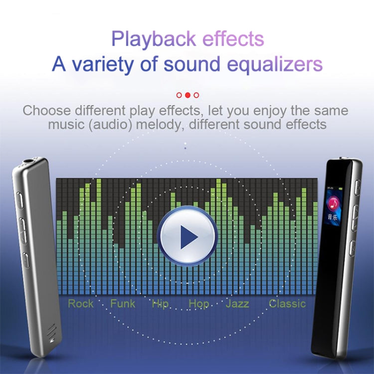 Q33 Reproducción externa MP3 Control de voz Pluma de grabación de reducción de ruido de alta definición, 4G, compatible con protección de contraseña y grabación con un solo toque, 4G