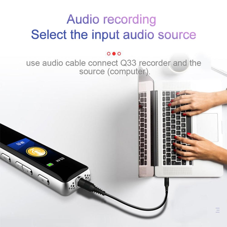 Q33 Reproducción externa MP3 Control de voz Pluma de grabación de reducción de ruido de alta definición, 4G, compatible con protección de contraseña y grabación con un solo toque, 4G