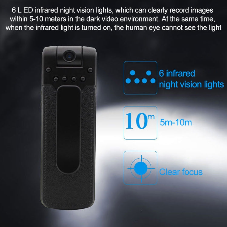 B18 Back Clip Design 1080P HD Camera Recording Pen, admite detección de movimiento / visión nocturna por infrarrojos / cámara de rotación de 180 grados / tarjeta TF